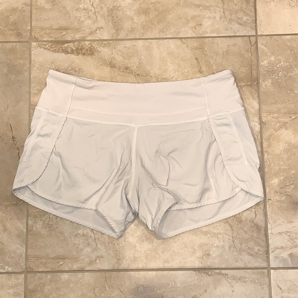 Women's Lululemon Run Times Shorts - 4" inseam - White - Size 4